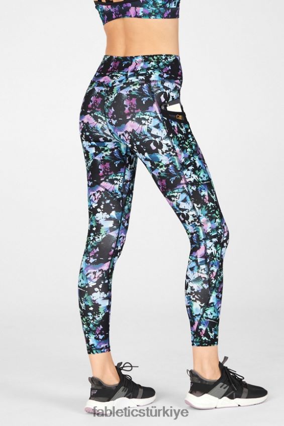 tr Fabletics kadınlar trinity yüksek belli cep 7/8 grafiti çiçek 40R06B1307