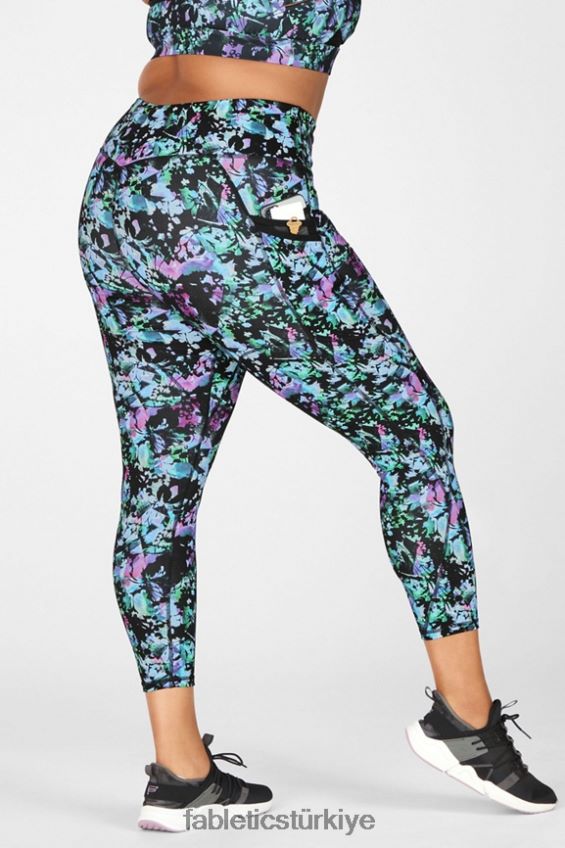 tr Fabletics kadınlar trinity yüksek belli cep 7/8 grafiti çiçek 40R06B1308