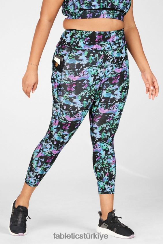 tr Fabletics kadınlar trinity yüksek belli cep 7/8 grafiti çiçek 40R06B1308