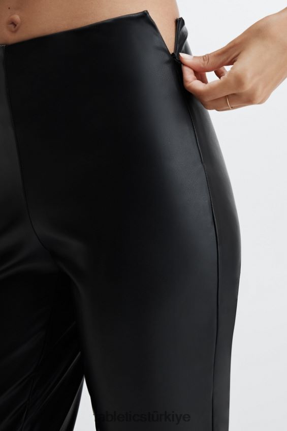 tr Fabletics kadınlar vegan deri yüksek belli tayt siyah 40R06B1126
