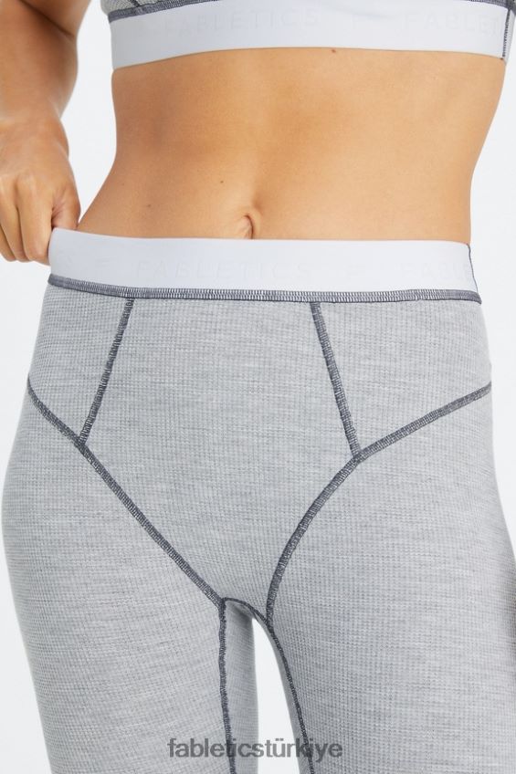 tr Fabletics kadınlar waffle tozluk klasik gri melanj/beyaz 40R06B1085