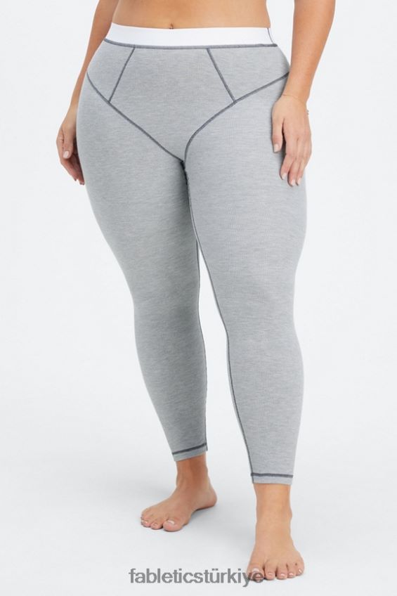 tr Fabletics kadınlar waffle tozluk klasik gri melanj/beyaz 40R06B1086