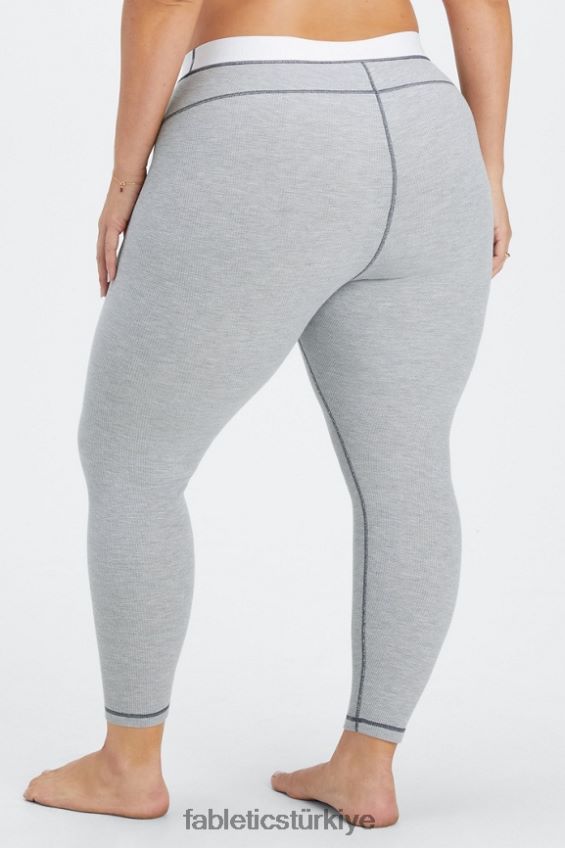 tr Fabletics kadınlar waffle tozluk klasik gri melanj/beyaz 40R06B1086