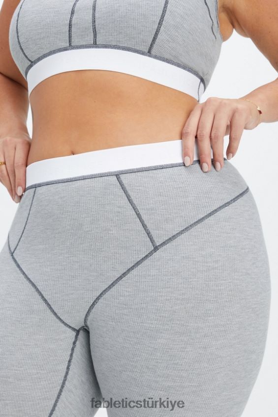 tr Fabletics kadınlar waffle tozluk klasik gri melanj/beyaz 40R06B1086