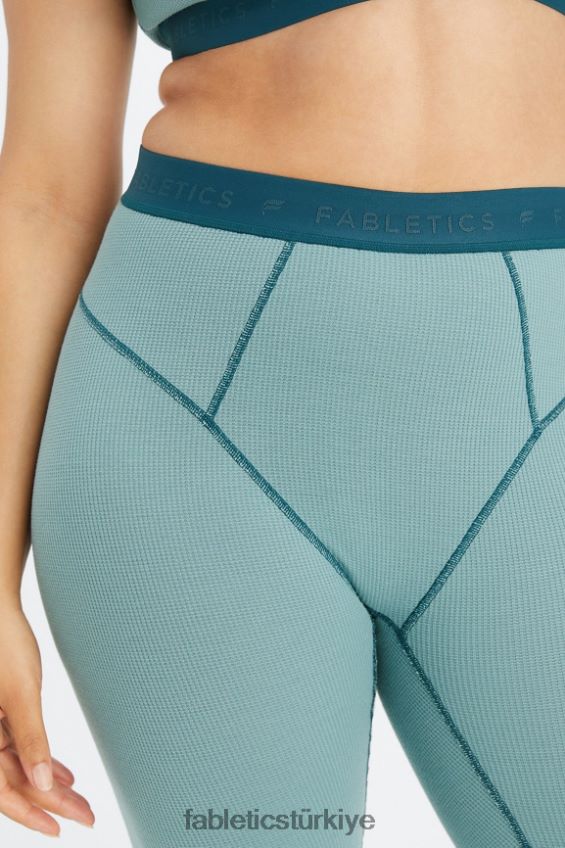 tr Fabletics kadınlar waffle tozluk kutup dalgası/gece yarısı dalgası 40R06B1082