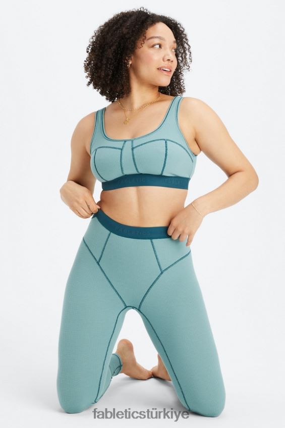 tr Fabletics kadınlar waffle tozluk kutup dalgası/gece yarısı dalgası 40R06B1082