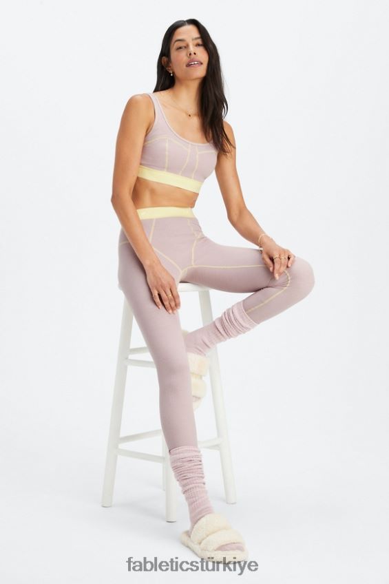 tr Fabletics kadınlar waffle tozluk sessiz leylak rengi/tereyağı 40R06B1083