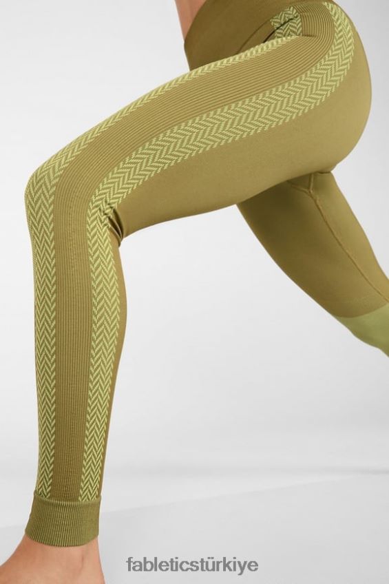 tr Fabletics kadınlar yüksek belli dikişsiz kareli tayt kekik/soğuk nane 40R06B1327