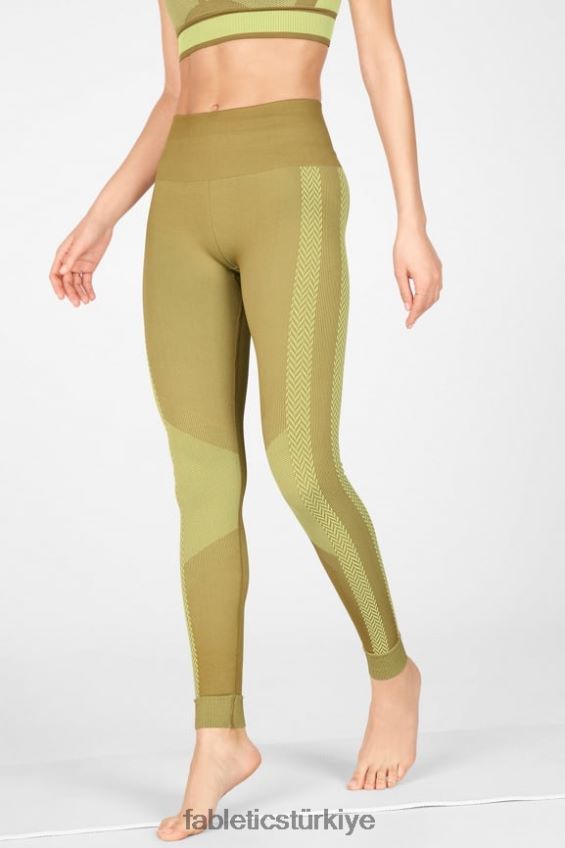 tr Fabletics kadınlar yüksek belli dikişsiz kareli tayt kekik/soğuk nane 40R06B1327