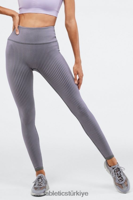 tr Fabletics kadınlar yüksek belli dikişsiz nervürlü tayt demir/puslu iris 40R06B1301