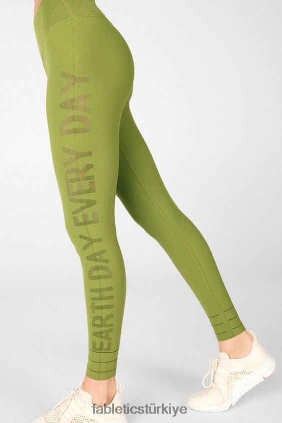 tr Fabletics kadınlar yüksek belli, heykel örgülü toprak tayt fesleğen/boz 40R06B1313