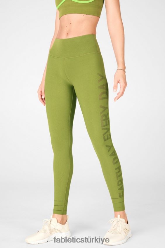 tr Fabletics kadınlar yüksek belli, heykel örgülü toprak tayt fesleğen/boz 40R06B1313