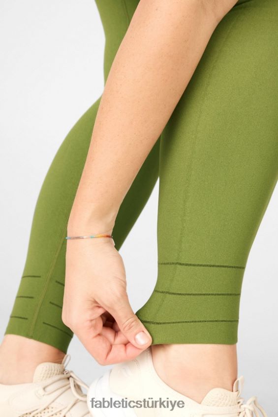 tr Fabletics kadınlar yüksek belli, heykel örgülü toprak tayt fesleğen/boz 40R06B1314