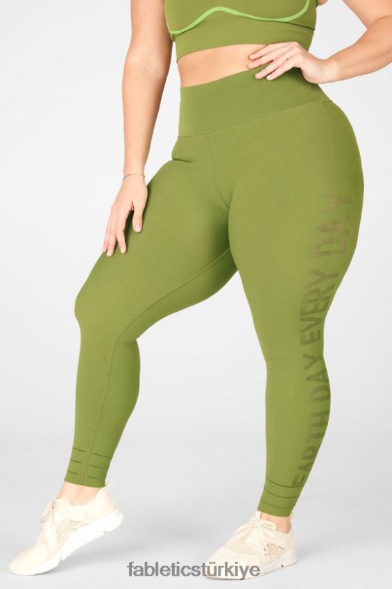 tr Fabletics kadınlar yüksek belli, heykel örgülü toprak tayt fesleğen/boz 40R06B1314