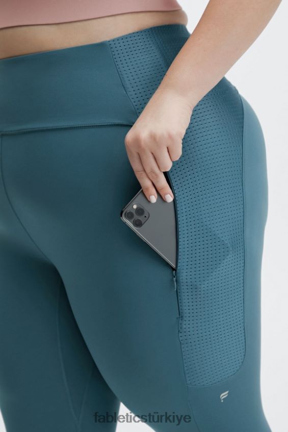 tr Fabletics kadınlar yüksek belli motion365 koşu 7/8 gerçek turkuaz 40R06B1228