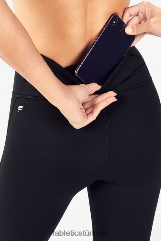 tr Fabletics kadınlar yüksek belli soğuk hava taytı siyah 40R06B1199
