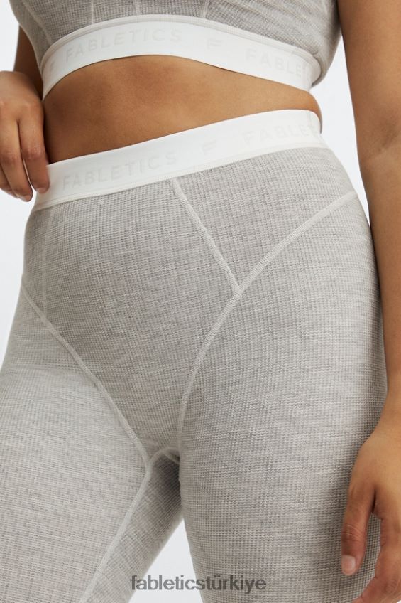 tr Fabletics kadınlar yüksek belli tayt açık gri melanj/beyaz logo 40R06B1205