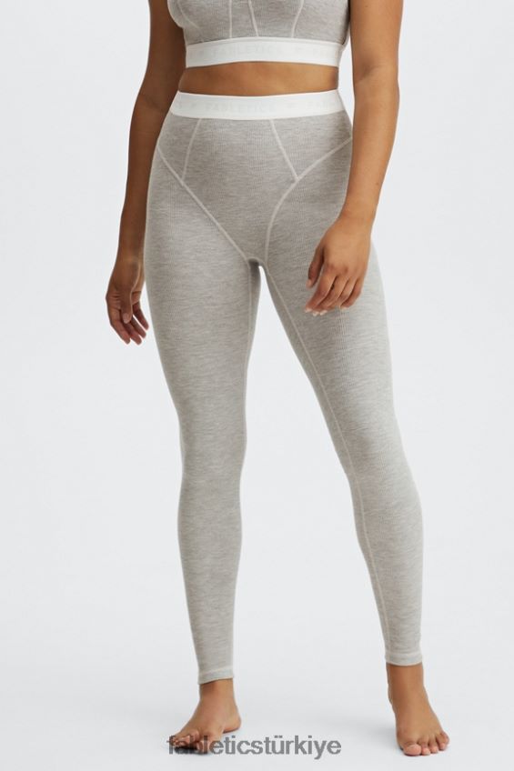 tr Fabletics kadınlar yüksek belli tayt açık gri melanj/beyaz logo 40R06B1205