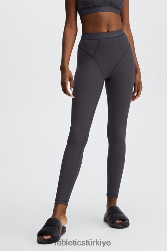 tr Fabletics kadınlar yüksek belli tayt kalaylı/kalaylı logo 40R06B1207