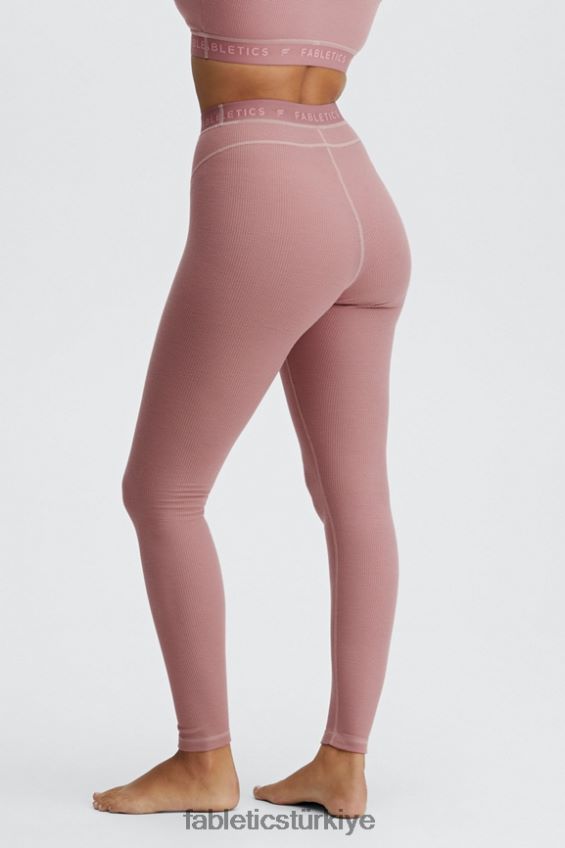 tr Fabletics kadınlar yüksek belli tayt terra pembesi/terra pembe logosu 40R06B1206