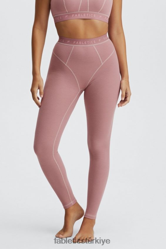 tr Fabletics kadınlar yüksek belli tayt terra pembesi/terra pembe logosu 40R06B1206