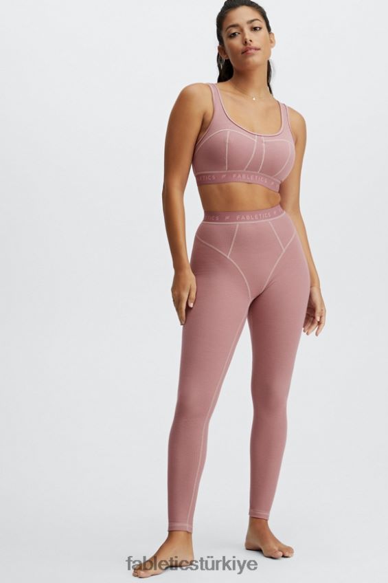 tr Fabletics kadınlar yüksek belli tayt terra pembesi/terra pembe logosu 40R06B1206