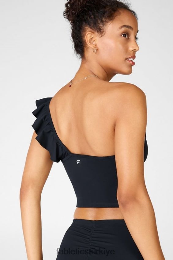 tr Fabletics kadınlar Mellie fırfırlı üst siyah 40R06B1693
