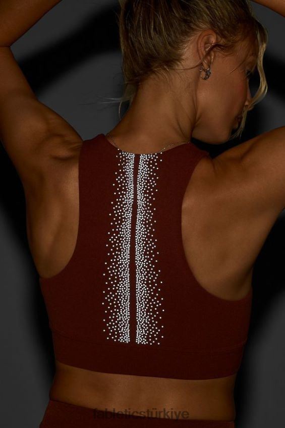 tr Fabletics kadınlar Oaklyn yansıtıcı şekillendirici sütyen kestane/yansıtıcı gümüş 40R06B1687