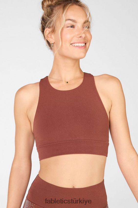 tr Fabletics kadınlar Oaklyn yansıtıcı şekillendirici sütyen kestane/yansıtıcı gümüş 40R06B1687