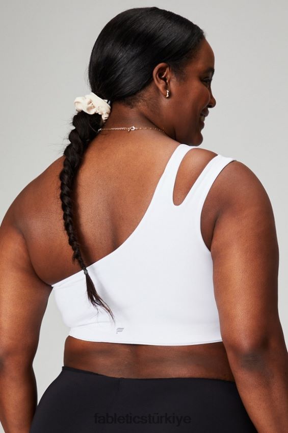 tr Fabletics kadınlar asimetrik çift askılı midi sütyen klasik beyaz 40R06B1488