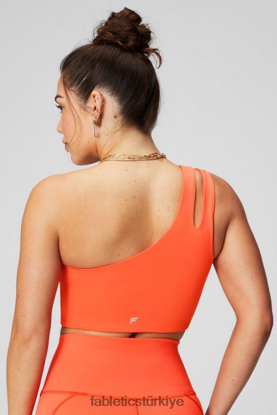 tr Fabletics kadınlar asimetrik çift askılı midi sütyen tutku portakalı 40R06B1486