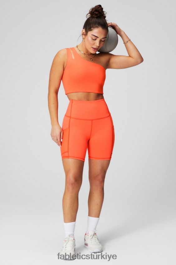 tr Fabletics kadınlar asimetrik çift askılı midi sütyen tutku portakalı 40R06B1486