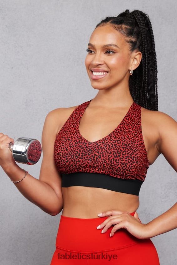 tr Fabletics kadınlar bütün gün her gün sutyen 102 elektrikli kiraz mini leopar/siyah 40R06B1472