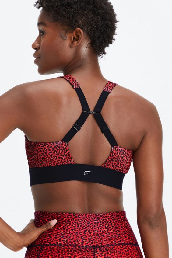 tr Fabletics kadınlar bütün gün her gün sutyen 102 elektrikli kiraz mini leopar/siyah 40R06B1472
