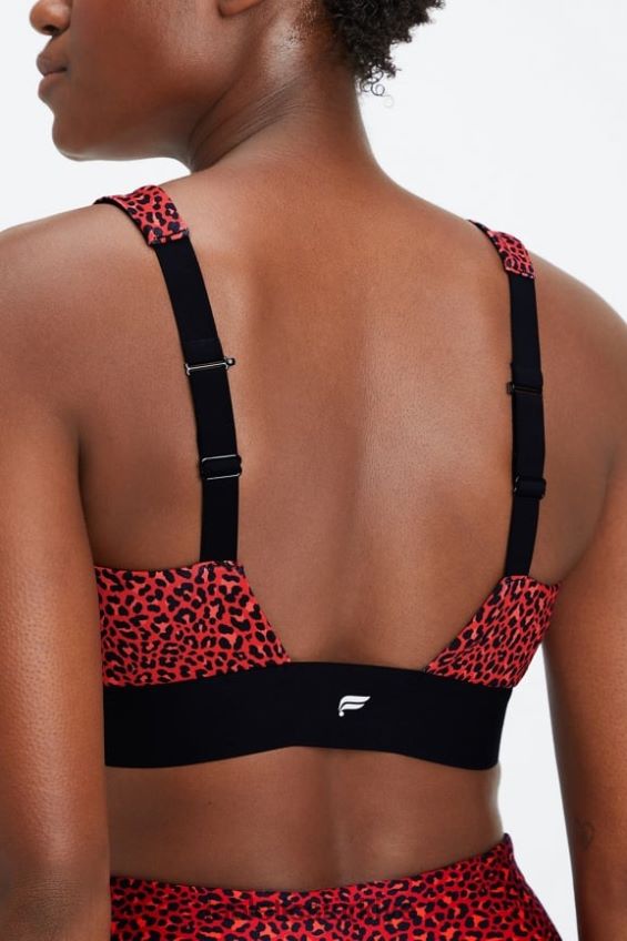 tr Fabletics kadınlar bütün gün her gün sutyen 102 elektrikli kiraz mini leopar/siyah 40R06B1472