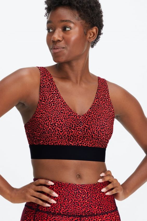 tr Fabletics kadınlar bütün gün her gün sutyen 102 elektrikli kiraz mini leopar/siyah 40R06B1472