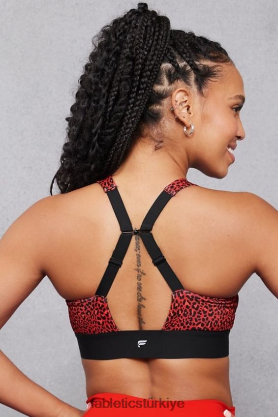 tr Fabletics kadınlar bütün gün her gün sutyen 102 elektrikli kiraz mini leopar/siyah 40R06B1472