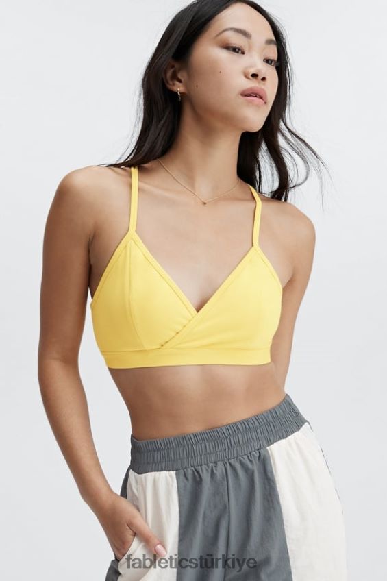 tr Fabletics kadınlar canlı yarışçı sırtı bralet eski sarı 40R06B1556