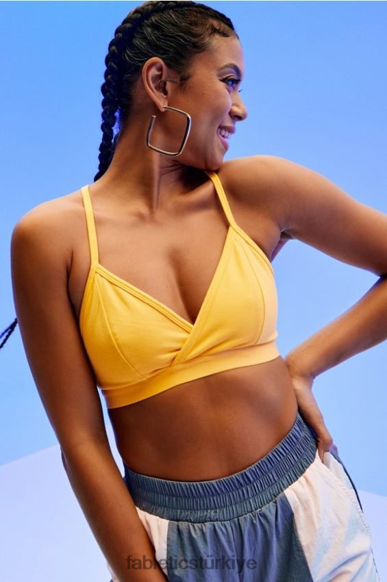 tr Fabletics kadınlar canlı yarışçı sırtı bralet eski sarı 40R06B1556