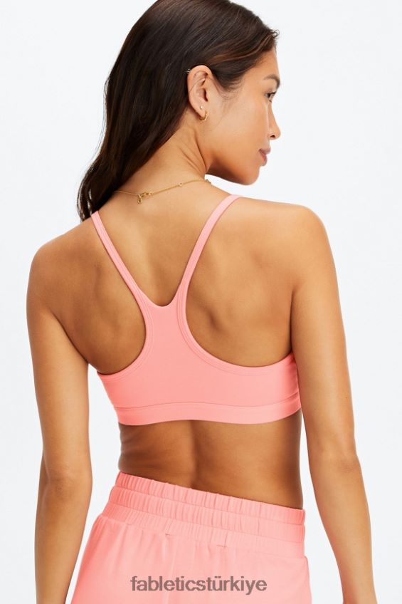 tr Fabletics kadınlar canlı yarışçı sırtı bralet pembe toz 40R06B1554
