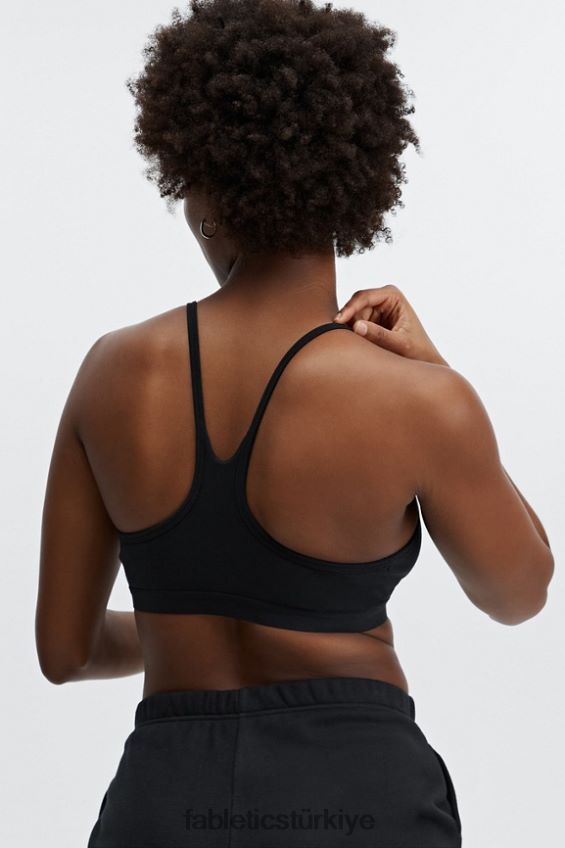 tr Fabletics kadınlar canlı yarışçı sırtı bralet siyah 40R06B1558