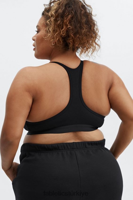 tr Fabletics kadınlar canlı yarışçı sırtı bralet siyah 40R06B1559