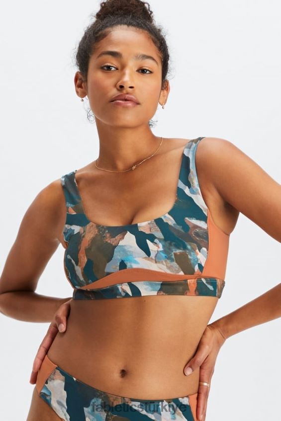 tr Fabletics kadınlar geri kepçe yüzücü sutyeni boya fırçası kamuflajı/sekoya 40R06B1606