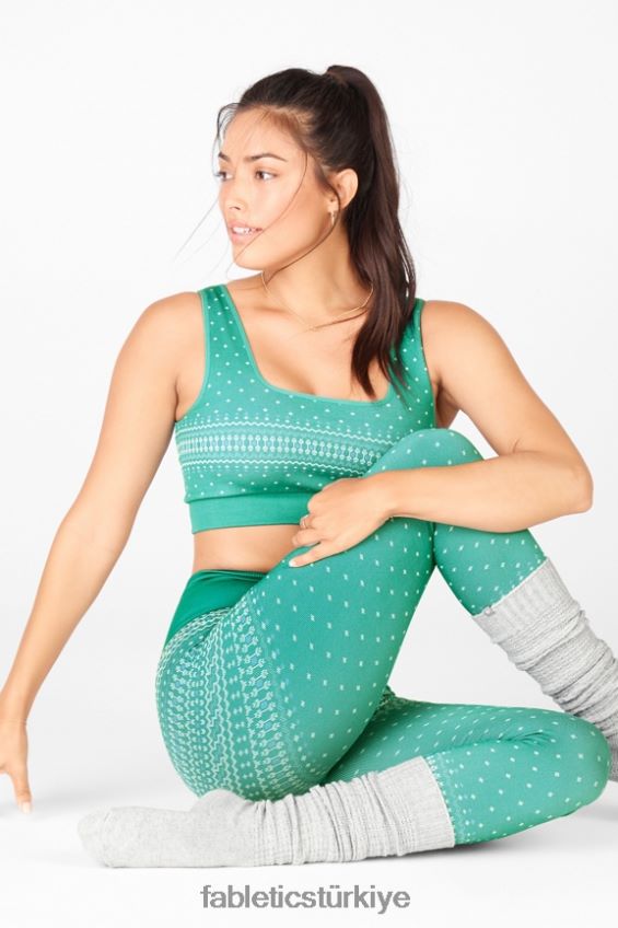 tr Fabletics kadınlar holly dikişsiz sutyen koyu yeşim/altın saat/beyaz 40R06B1695