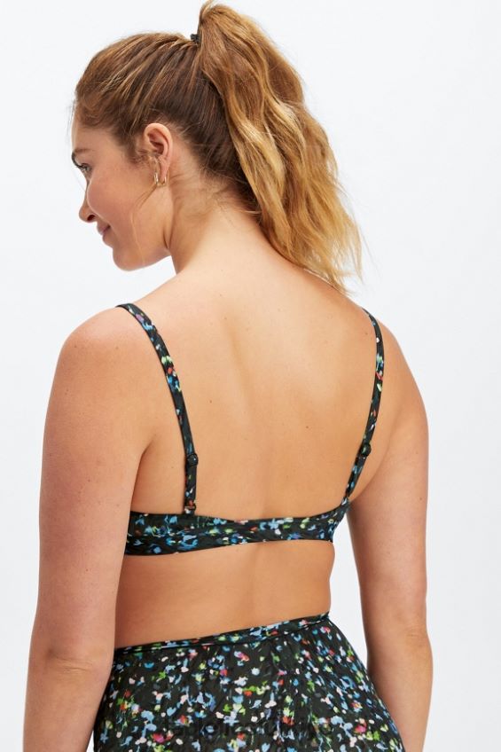tr Fabletics kadınlar ince dokunuşlu üçgen bralet gece yarısı bahçesi 40R06B1540
