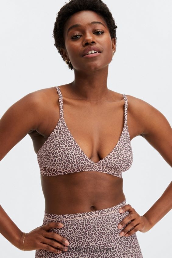 tr Fabletics kadınlar ince dokunuşlu üçgen bralet tozlu rozet leopar lekesi 40R06B1543