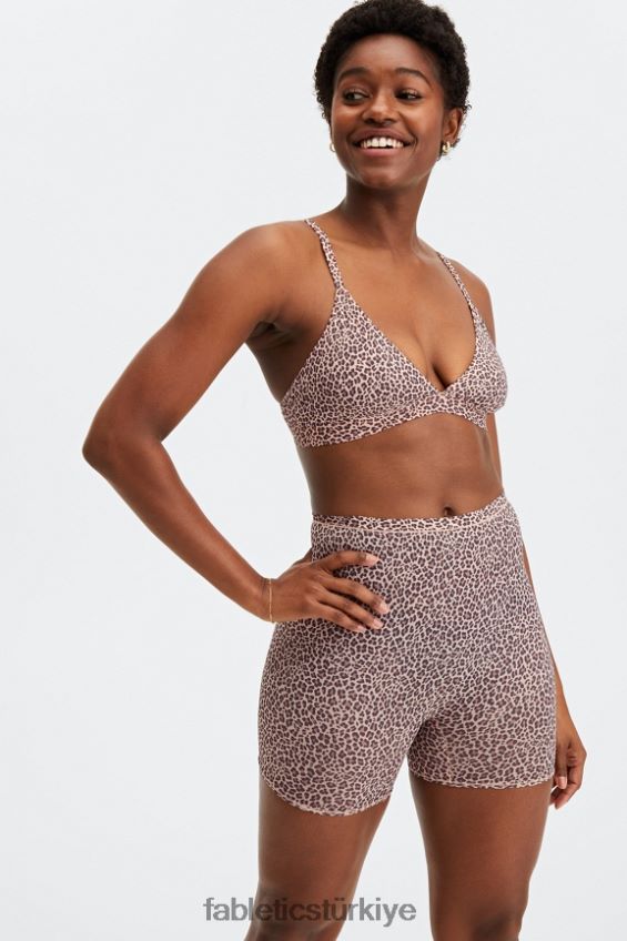 tr Fabletics kadınlar ince dokunuşlu üçgen bralet tozlu rozet leopar lekesi 40R06B1543