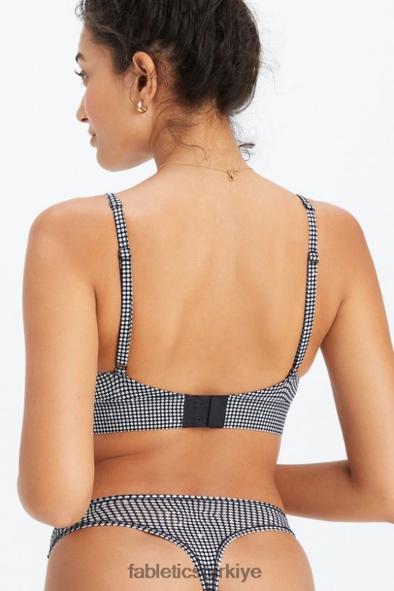 tr Fabletics kadınlar ince dokunuşlu yuvarlak yakalı bralet bling bling/siyah 40R06B1569
