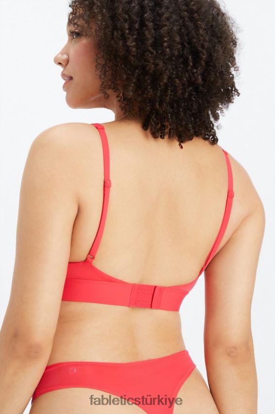 tr Fabletics kadınlar ince dokunuşlu yuvarlak yakalı bralet çilek kırmızısı 40R06B1571