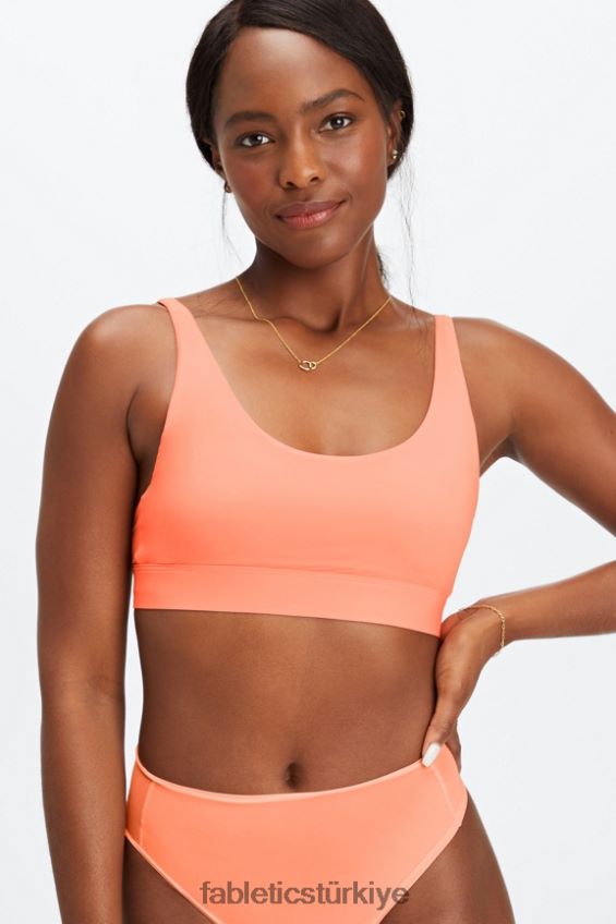 tr Fabletics kadınlar ince dokunuşlu yuvarlak yakalı bralet mercan 40R06B1572